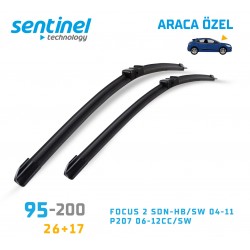 Araca Özel Silecek Takımı Focus 2 Sdn-hb/sw 04-11...p207 06-12cc/sw 26" 17" 95-200
